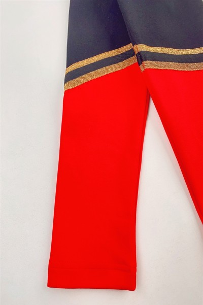 Manufacture of long-sleeved men's cheerleading uniforms Customized bronzing style V-neck cheerleading uniforms Cheerleading uniform supplier CH207 detail view-1